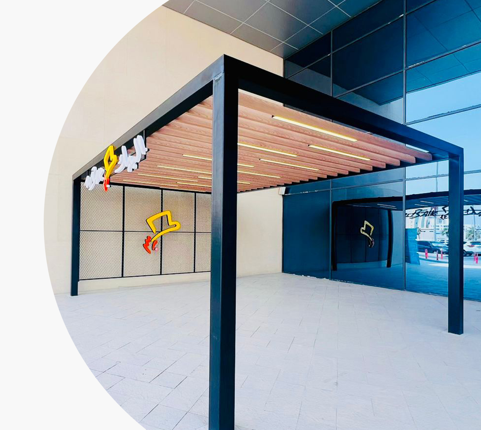 JAS Industries architectural cladding & fabrication — canopy installation